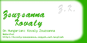 zsuzsanna kovaly business card